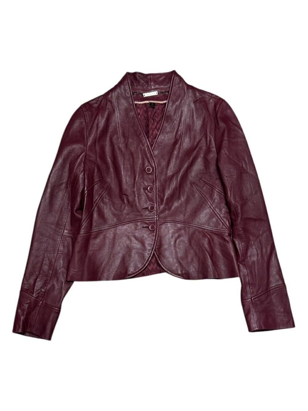 WILSONS LEATHER Designer GENUINE LEATHER Cropped Casual Jacket Womens Medium